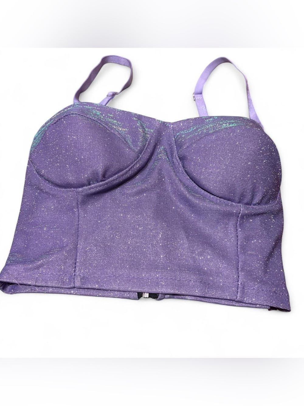 Sparkle Purple Bustier Crop Top